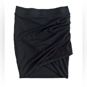 Express Black Vintage Mid Length Skirt with Front Split - Size XS